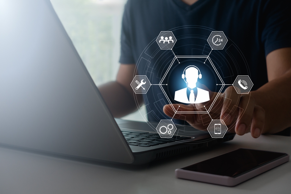 Technical,support,customer,service,concept.,person,using,laptop,computer,with